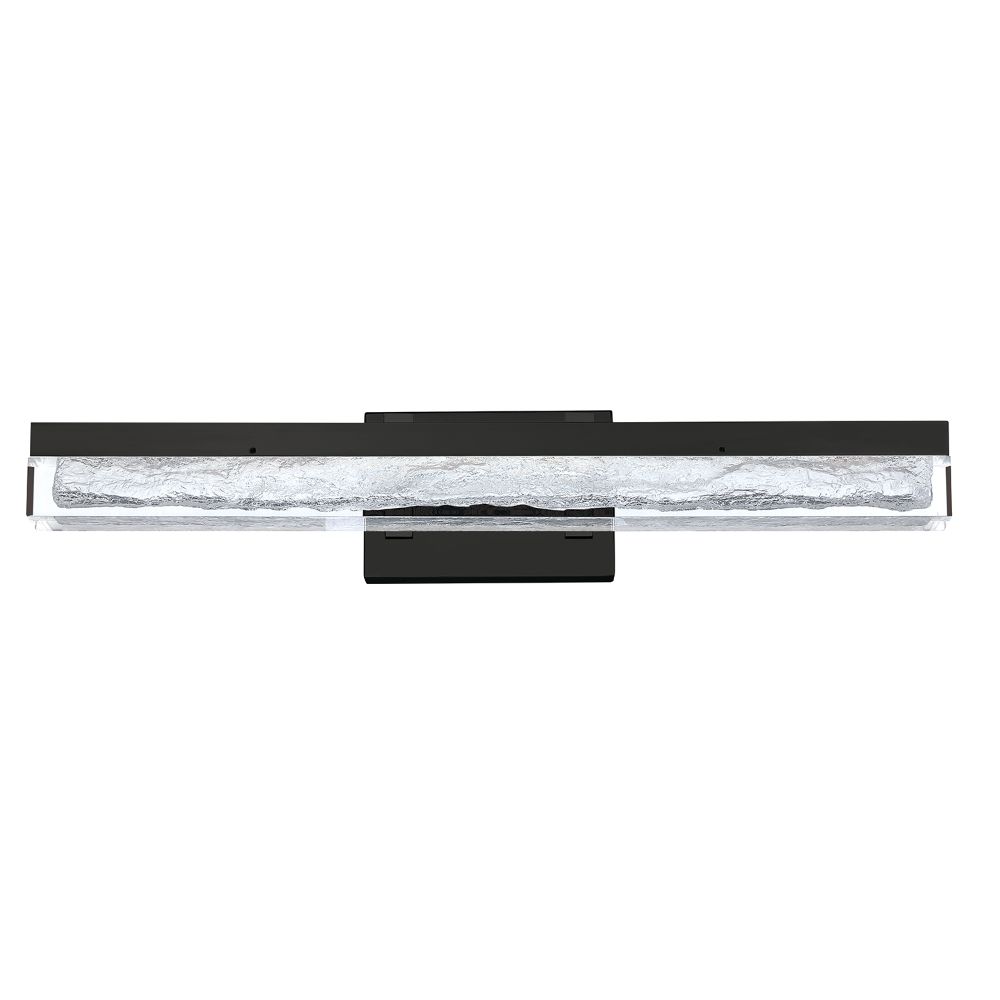 Kendal Lighting VF1500-BLK ICE AGE 24 in. LED Vanity in a Black finish featuring an encased Ice Core of Clear Acrylic Glass